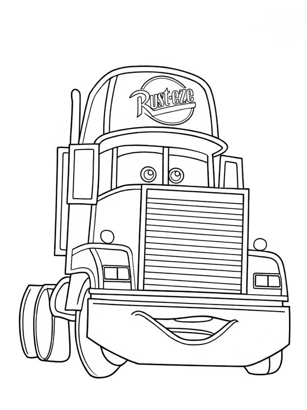 Dibujo de Mack (Cars) para Colorear