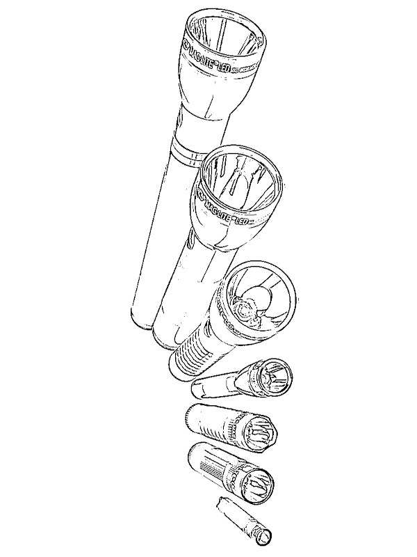 Dibujo de Linterna Maglite para Colorear