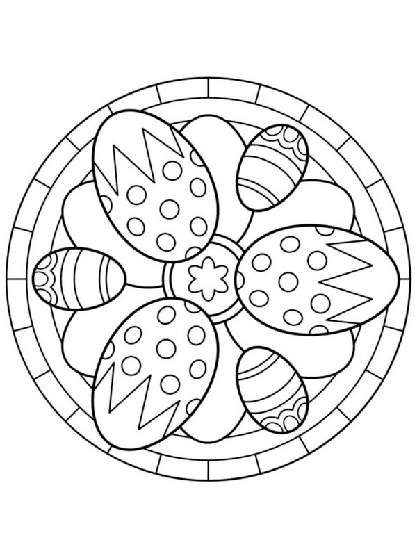 Dibujo de Mandala huevos de Pascua para Colorear