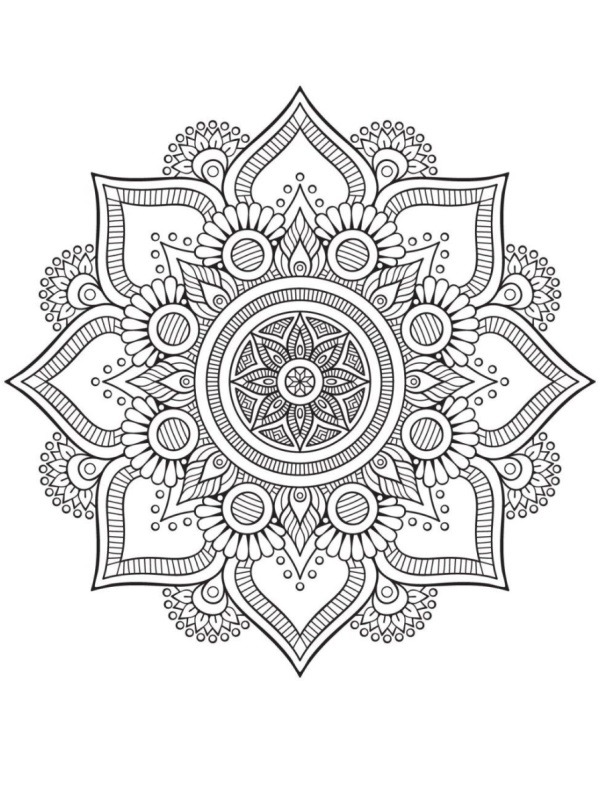 Dibujo de mandala 4 para Colorear Dibujo de mandala 4 para Colorear