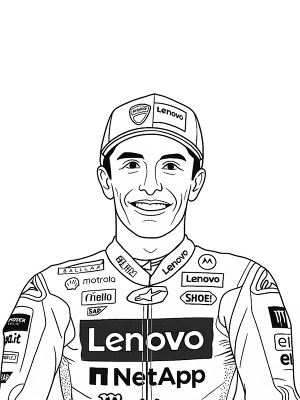 Dibujo de Marc Márquez para Colorear Dibujo de Marc Márquez para Colorear