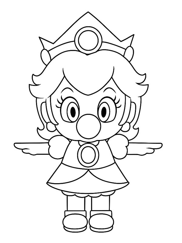 Dibujo de Baby Peach (Mario Kart) para Colorear