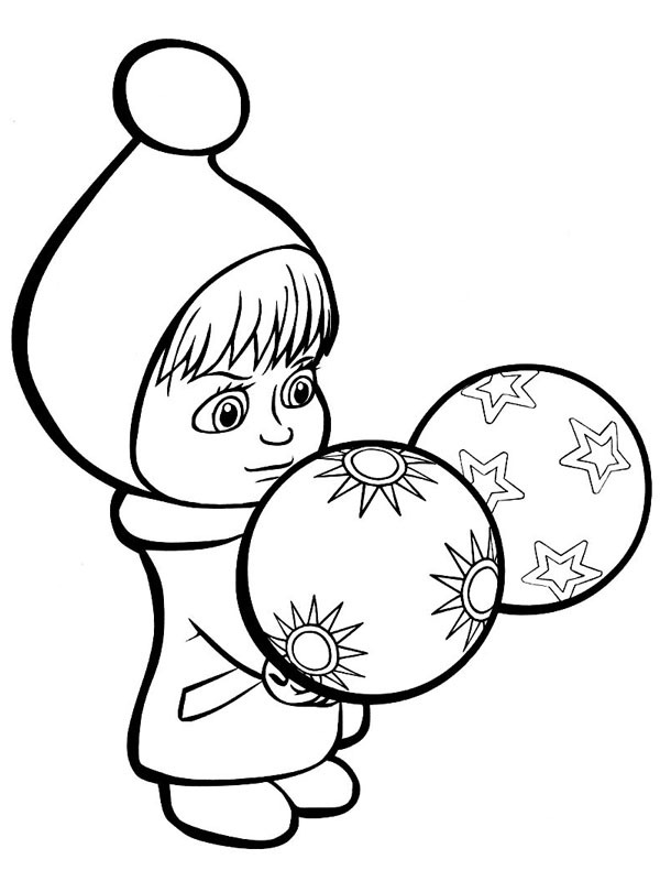 Dibujo de Masha y las chucherías para Colorear Dibujo de Masha y las chucherías para Colorear