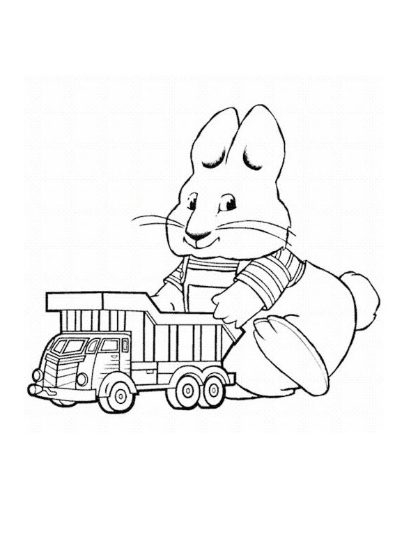 Dibujo de Max juega con su camión para Colorear Dibujo de Max juega con su camión para Colorear