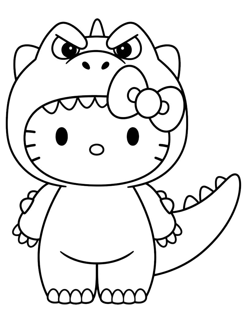 Dibujo de McDonald’s Hello Kitty Godzilla para Colorear Dibujo de McDonald’s Hello Kitty Godzilla para Colorear