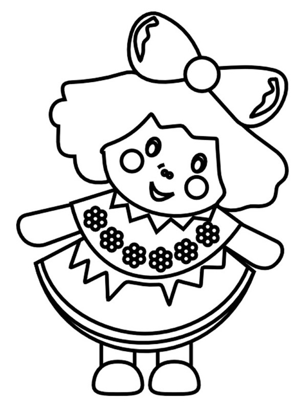 Dibujo de muñeca niña para Colorear Dibujo de muñeca niña para Colorear