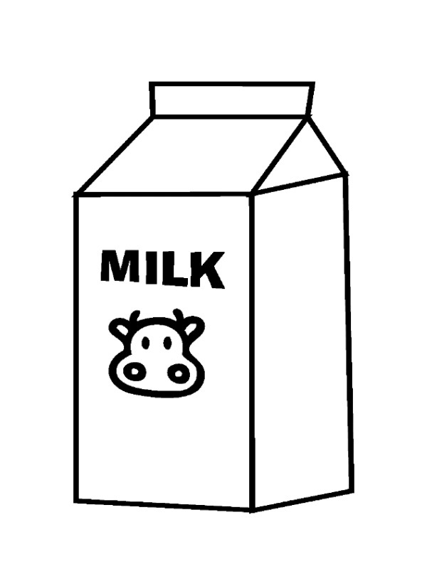 Dibujo de Cartón de leche para Colorear