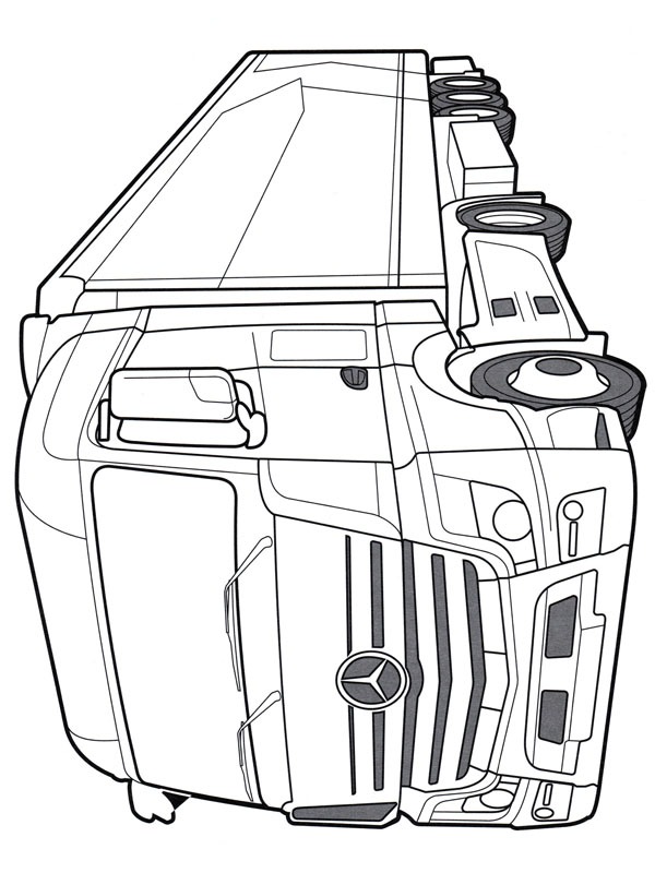 Dibujo de Camión Mercedes-Benz Actros para Colorear Dibujo de Camión Mercedes-Benz Actros para Colorear