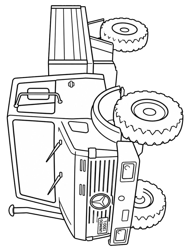 Dibujo de Mercedes Unimog 1300 L para Colorear Dibujo de Mercedes Unimog 1300 L para Colorear
