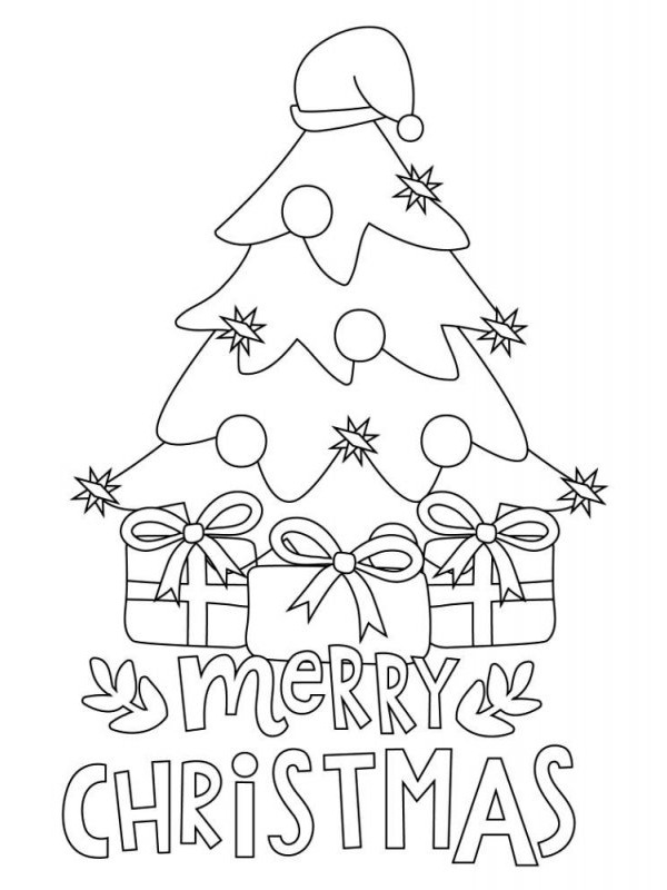 Dibujo de Merry Christmas para Colorear Dibujo de Merry Christmas para Colorear