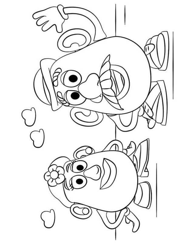 Dibujo de Sra. Cabeza de Patata y Sr. Cabeza de Patata para Colorear Dibujo de Sra. Cabeza de Patata y Sr. Cabeza de Patata para Colorear