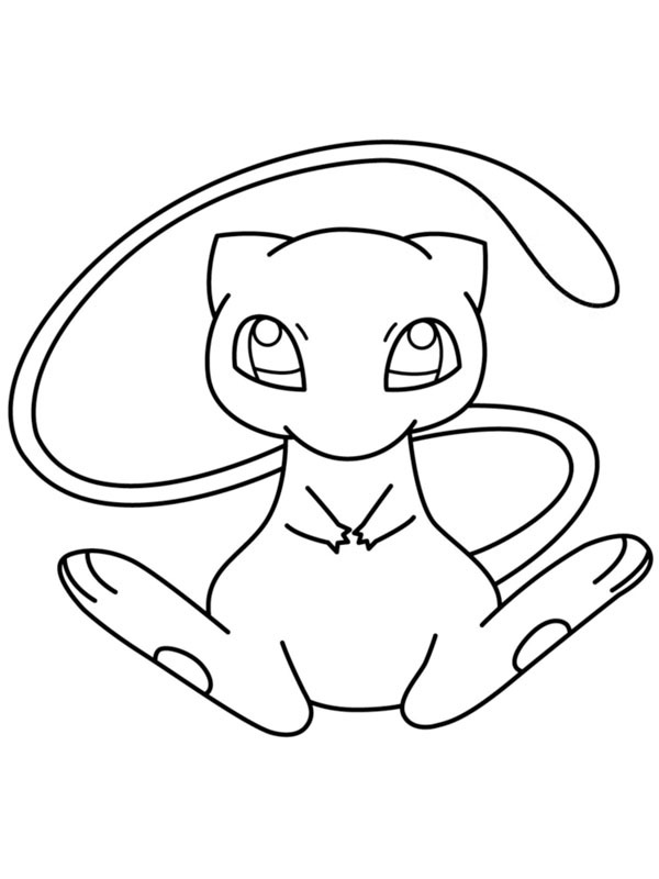 Dibujo de Mew (Pokémon) para Colorear Dibujo de Mew (Pokémon) para Colorear