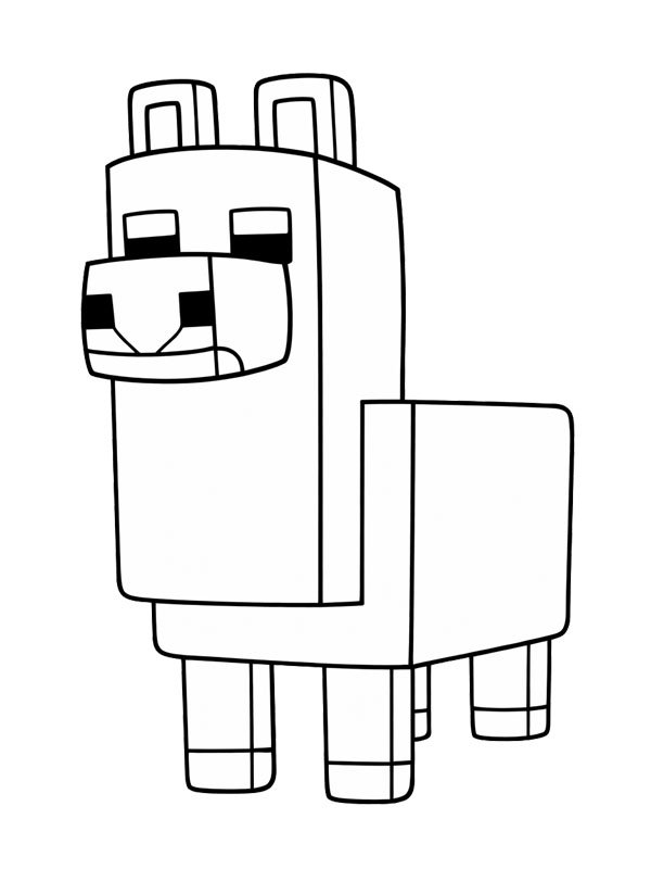 Dibujo de Minecraft Llama para Colorear