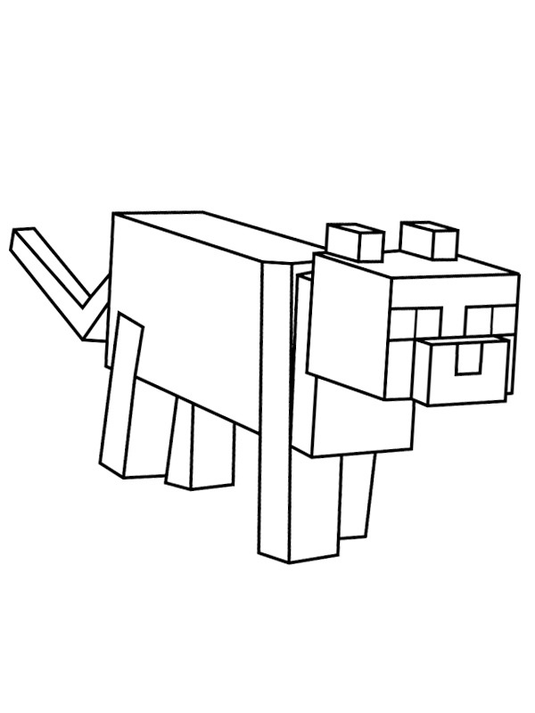 Dibujo de Minecraft Ocelote para Colorear