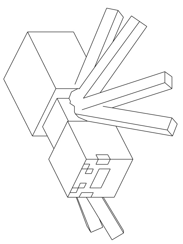 Dibujo de Minecraft Araña para Colorear Dibujo de Minecraft Araña para Colorear