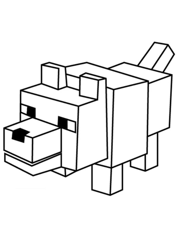 Dibujo de Minecraft Lobo para Colorear Dibujo de Minecraft Lobo para Colorear