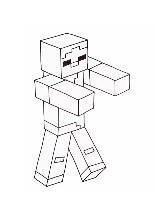 Dibujo de Minecraft Zombi para Colorear Dibujo de Minecraft Zombi para Colorear