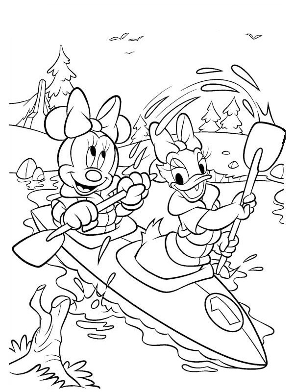 Dibujo de Minnie Mouse y Pata Daisy para Colorear
