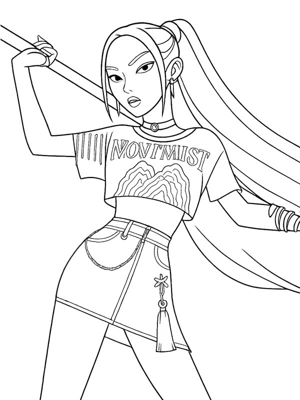 Dibujo de Mira (Las guerreras K-pop) para Colorear Dibujo de Mira (Las guerreras K-pop) para Colorear