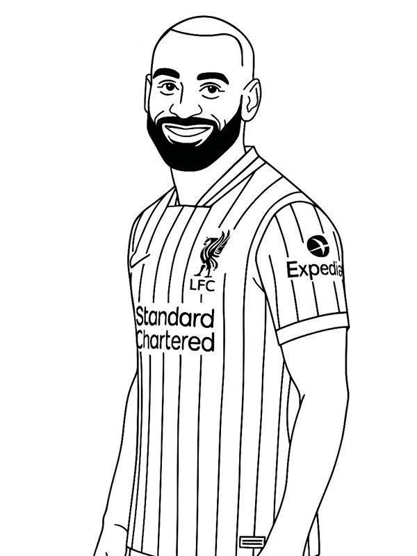 Dibujo de Mohamed Salah para Colorear Dibujo de Mohamed Salah para Colorear