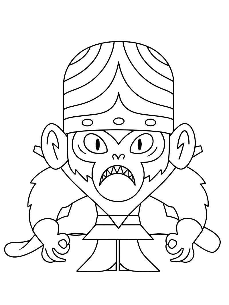 Dibujo de Mojo Jojo (Las Supernenas) para Colorear