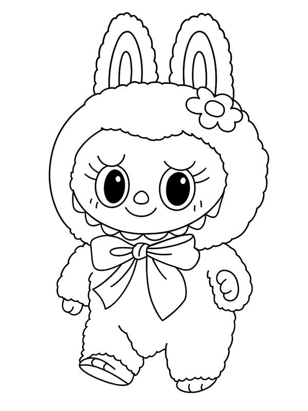 Dibujo de Mokoko (labubu) para Colorear Dibujo de Mokoko (labubu) para Colorear