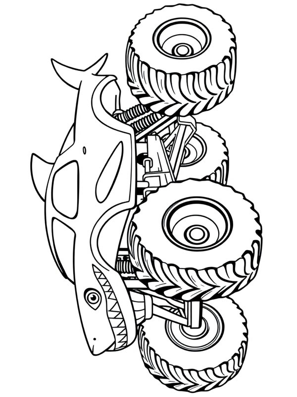 Dibujo de Camión monstruo tiburón para Colorear Dibujo de Camión monstruo tiburón para Colorear