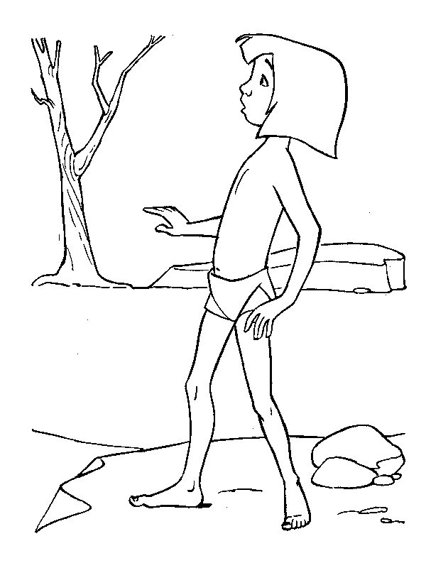 Dibujo de Mowgli para Colorear Dibujo de Mowgli para Colorear