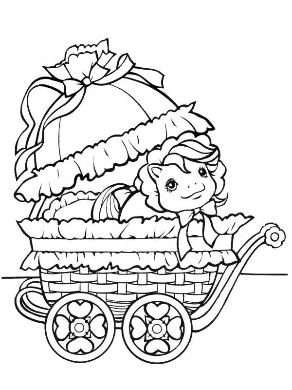 Dibujo de My Little Pony en la calesa para Colorear Dibujo de My Little Pony en la calesa para Colorear