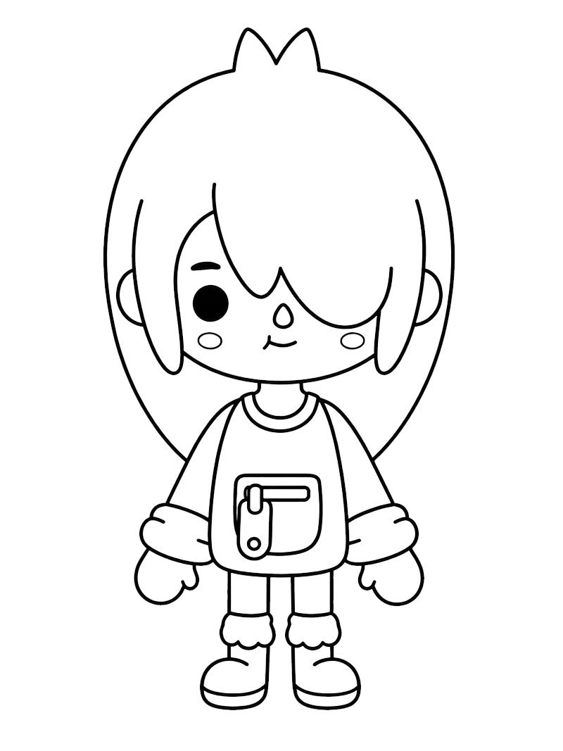 Dibujo de Nari (Toca Boca) para Colorear Dibujo de Nari (Toca Boca) para Colorear
