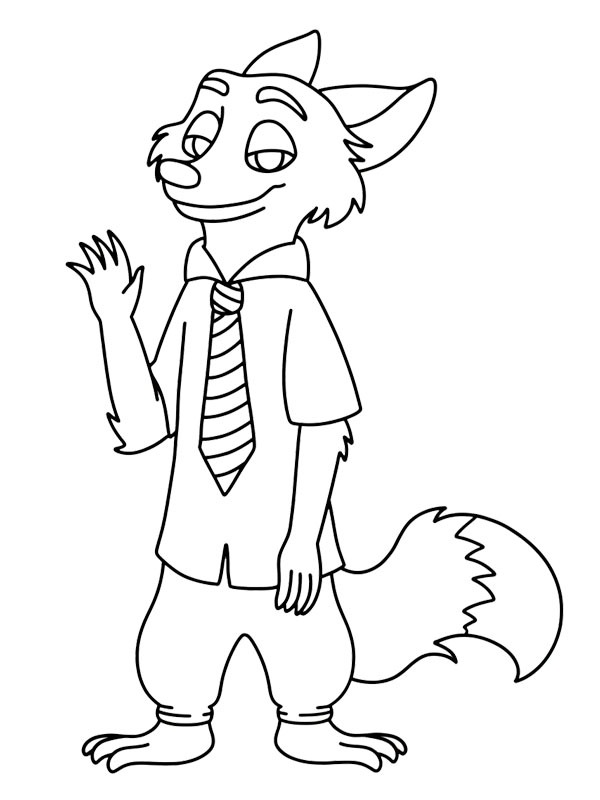 Dibujo de Nick Wilde (Zootopia) para Colorear