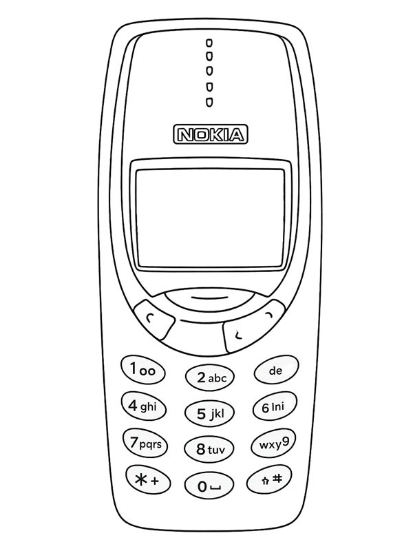 Dibujo de Nokia 3310 para Colorear Dibujo de Nokia 3310 para Colorear