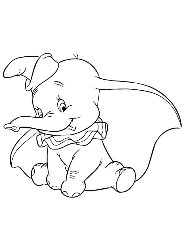 Dibujo de Elefante Dombo para Colorear Dibujo de Elefante Dombo para Colorear