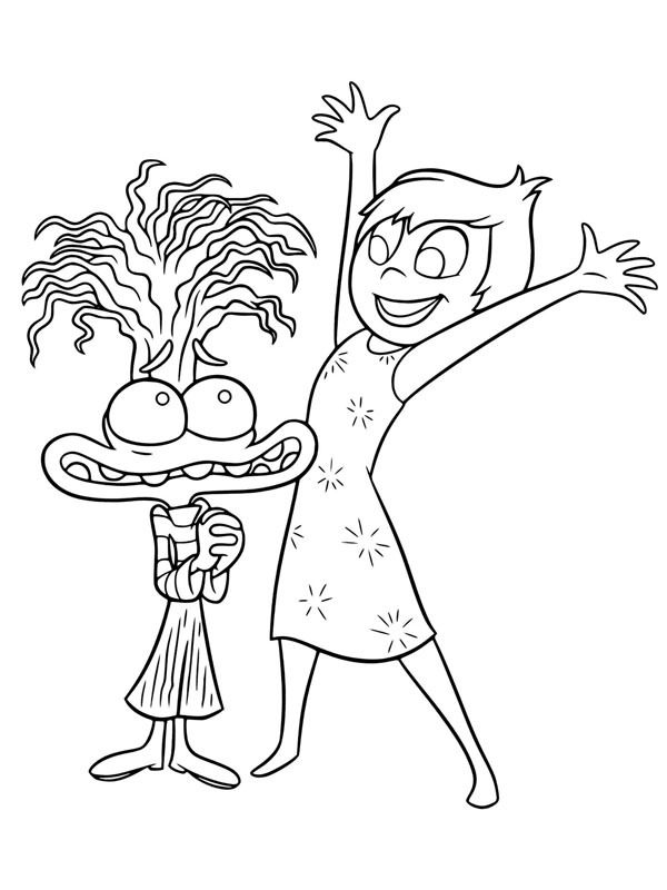Dibujo de Ansietat y Alegría para Colorear Dibujo de Ansietat y Alegría para Colorear