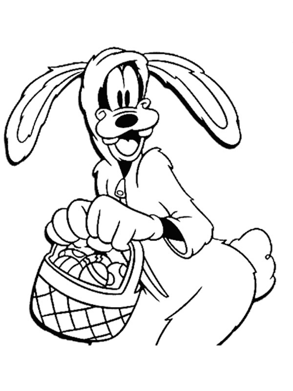 Dibujo de Conejo de Pascua goofy para Colorear