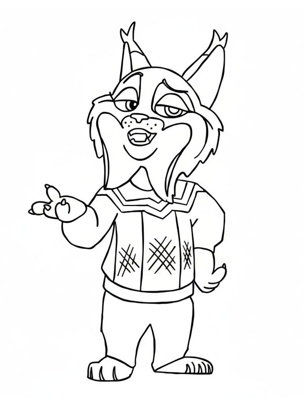 Dibujo de Pawbert Lynxley (Zootopia) para Colorear Dibujo de Pawbert Lynxley (Zootopia) para Colorear
