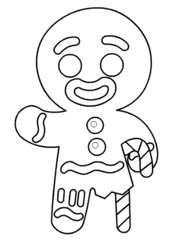 Dibujo de Hombre de jengibre para Colorear Dibujo de Hombre de jengibre para Colorear