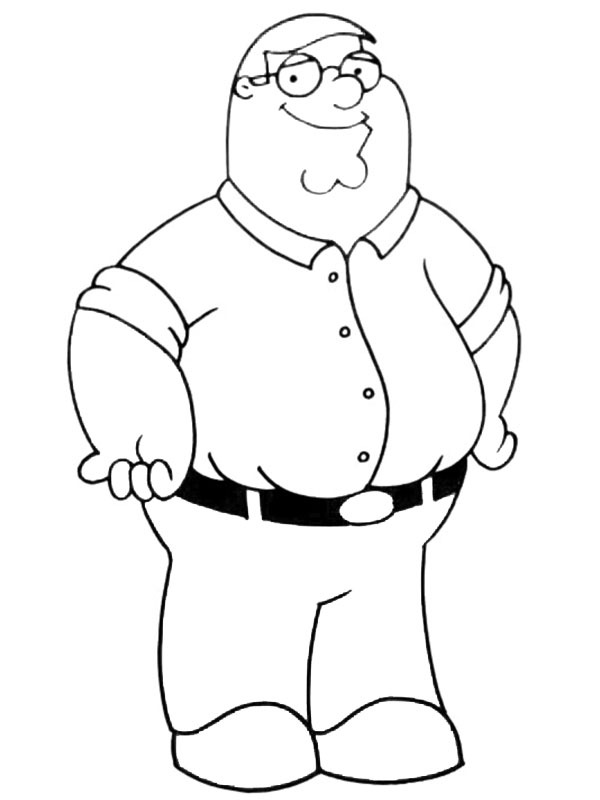 Dibujo de Peter Griffin para Colorear Dibujo de Peter Griffin para Colorear