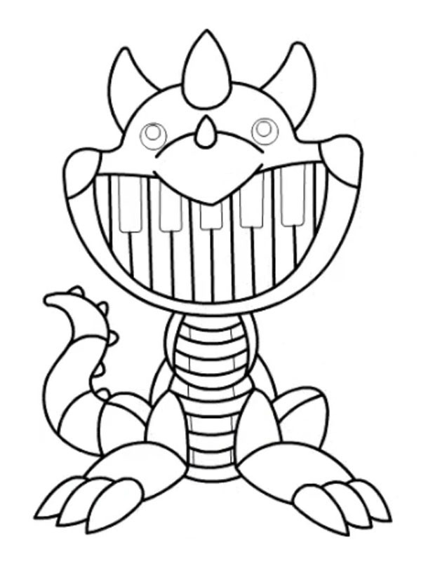 Dibujo de Pianosaurus (Poppy Playtime) para Colorear Dibujo de Pianosaurus (Poppy Playtime) para Colorear