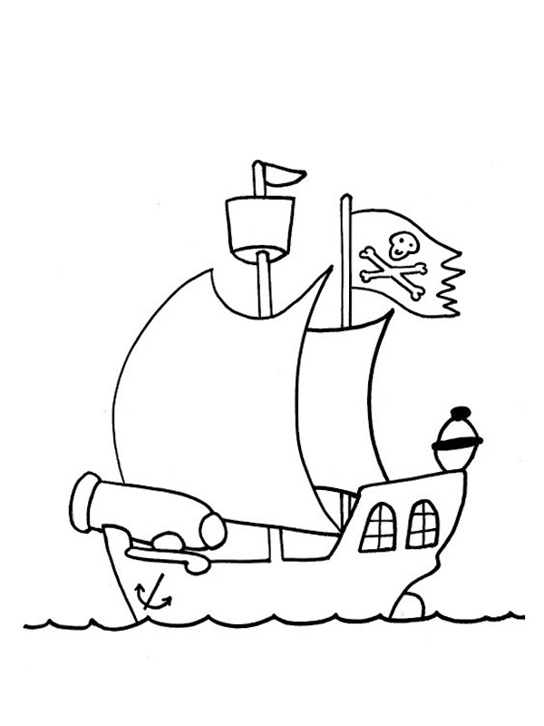 Dibujo de Barco Pirata para Colorear