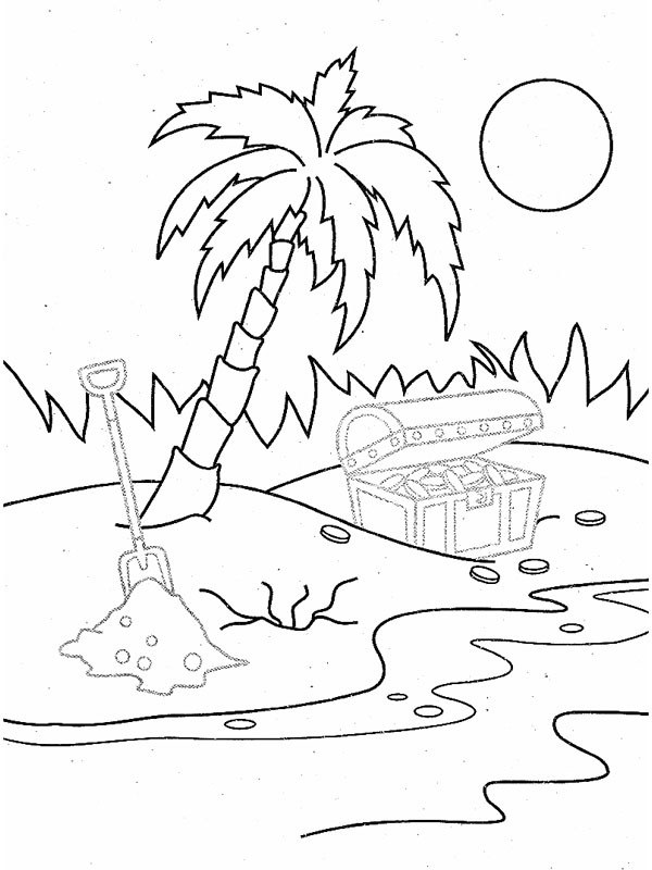 Dibujo de Isla de piratas para Colorear