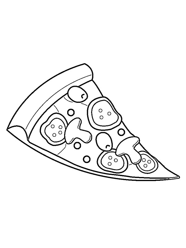 Dibujo de Porción de pizza para Colorear Dibujo de Porción de pizza para Colorear