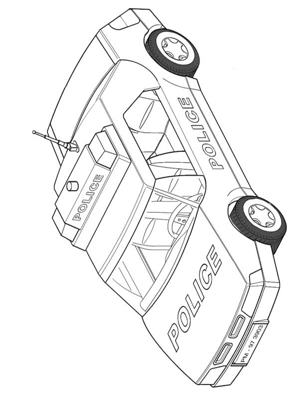 Dibujo de Playmobil coche policia para Colorear