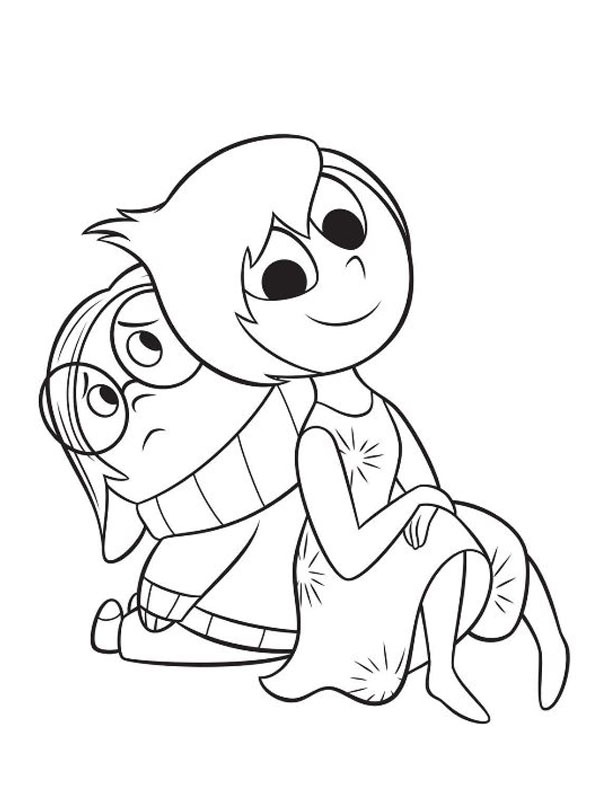 Dibujo de Alegría y Tristeza para Colorear Dibujo de Alegría y Tristeza para Colorear