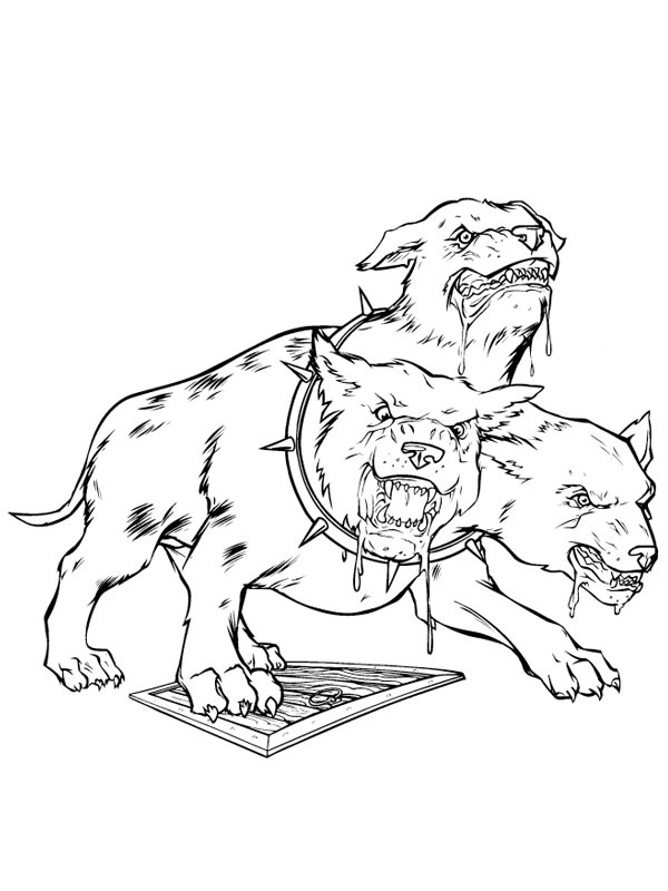 Dibujo de Fluffy (Harry Potter) para Colorear Dibujo de Fluffy (Harry Potter) para Colorear