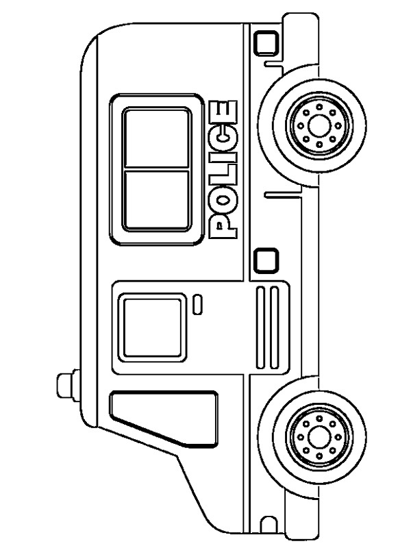Dibujo de Autobús policial para Colorear Dibujo de Autobús policial para Colorear
