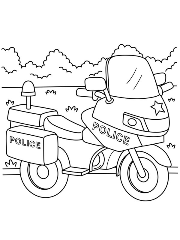 Dibujo de Moto de policía para Colorear Dibujo de Moto de policía para Colorear