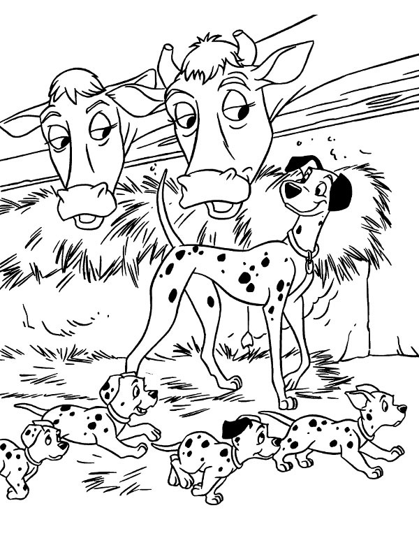 Dibujo de Pongo y los cachorros para Colorear Dibujo de Pongo y los cachorros para Colorear