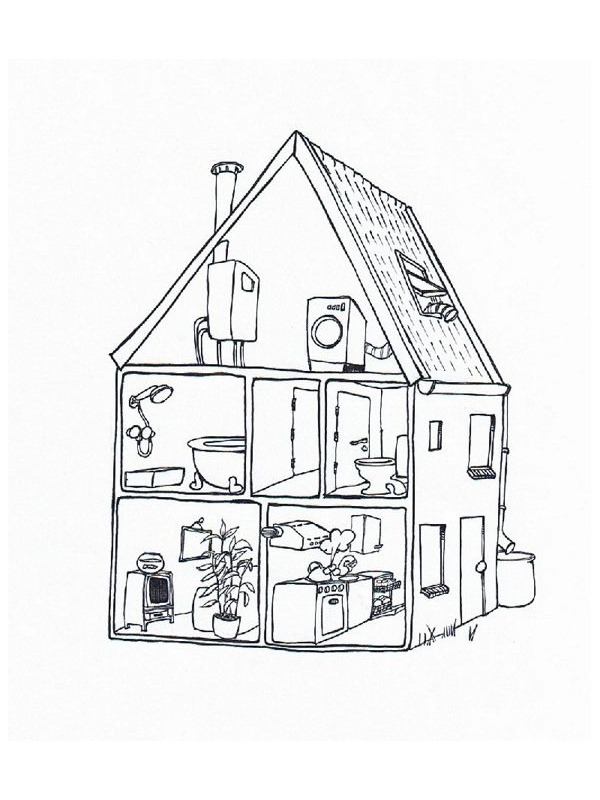 Dibujo de Casa de muñecas para Colorear Dibujo de Casa de muñecas para Colorear