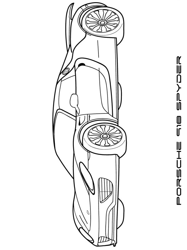 Dibujo de Porsche 918 Spyder para Colorear Dibujo de Porsche 918 Spyder para Colorear